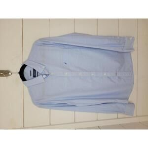 Nautica Classic Fit  medium blue & white checked dress shirt